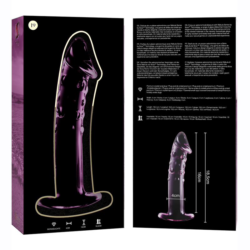 NEBULA SERIES BY IBIZA - MODELL 19 DILDO AUS BOROSILIKATGLAS ROSA 18,5 CM -O- 4 CM