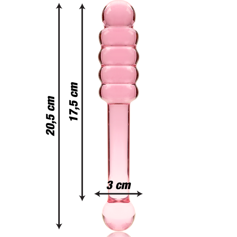 NEBULA SERIES BY IBIZA - MODELL 20 DILDO BOROSILIKATGLAS ROSA 20,5 CM -O- 3 CM