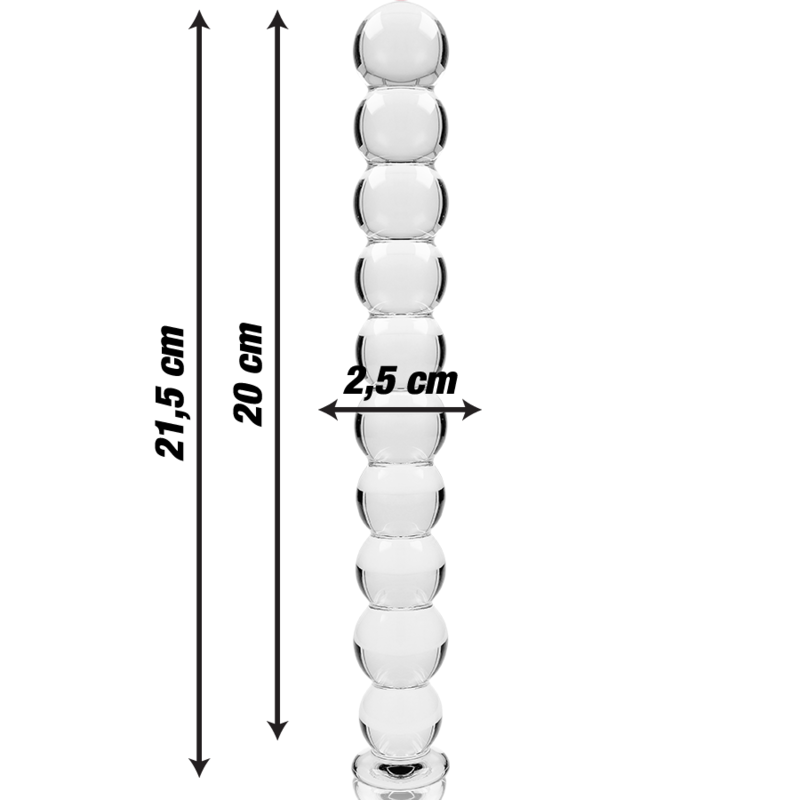 NEBULA SERIES BY IBIZA - MODELL 22 DILDO BOROSILIKATGLAS KLAR 21,5 CM -O- 2,5 CM