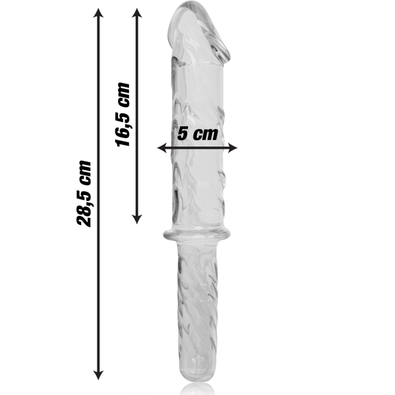 NEBULA SERIES BY IBIZA - MODELL 24 DILDO BOROSILIKATGLAS KLAR 28,5 CM -O- 5 CM