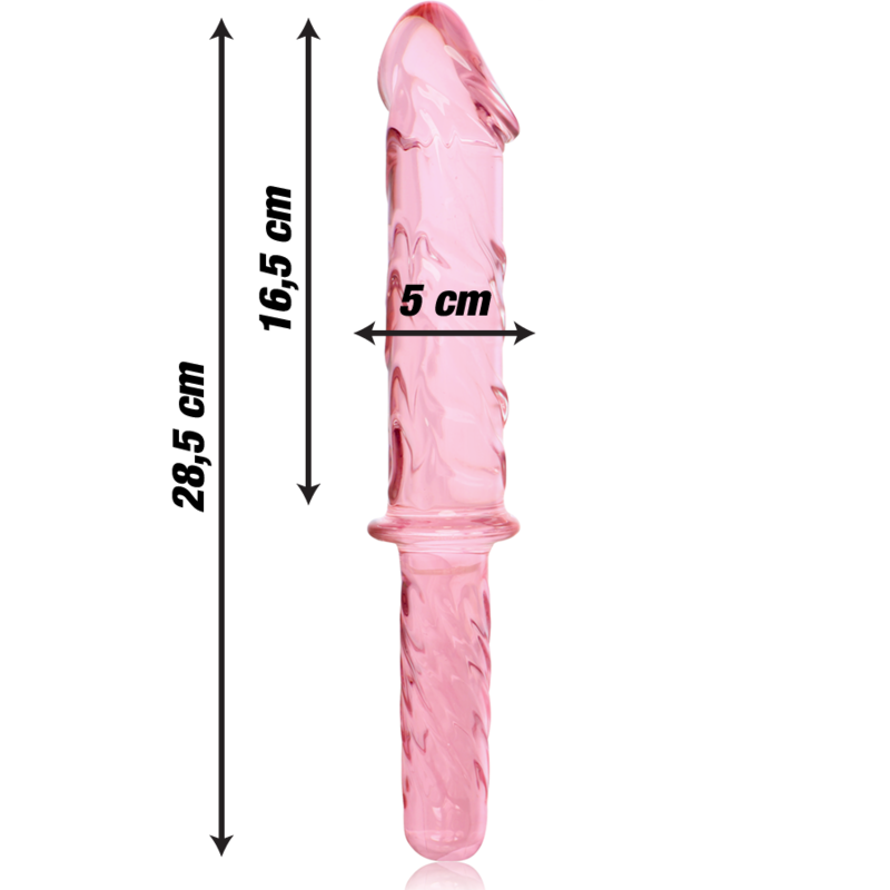 NEBULA SERIES BY IBIZA - MODELL 24 DILDO BOROSILIKATGLAS ROSA 28,5 CM -O- 5 CM