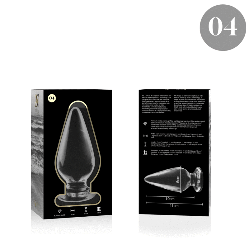 NEBULA SERIES BY IBIZA - MODELL 4 ANALPLUG BOROSILIKATGLAS KLAR 11 CM -O- 5 CM