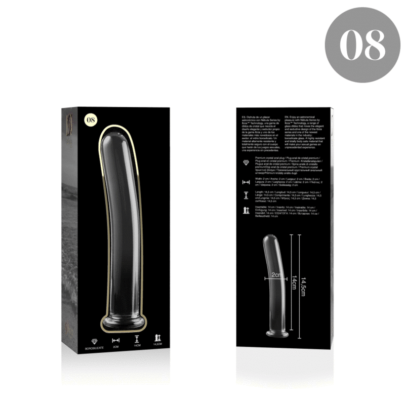 NEBULA SERIES BY IBIZA - MODELL 8 DILDO BOROSILIKATGLAS KLAR 14,5 CM -O- 2 CM
