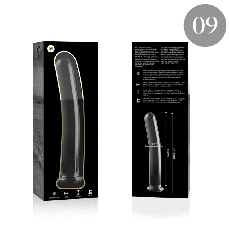 NEBULA SERIES BY IBIZA - MODELL 9 DILDO BOROSILIKATGLAS KLAR 15,5 CM -O- 2,5 CM