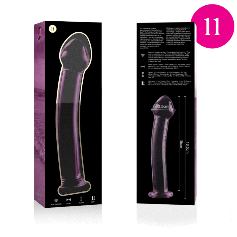 NEBULA SERIES BY IBIZA - MODELL 11 DILDO AUS BOROSILIKATGLAS ROSA 16 CM -O- 3 CM