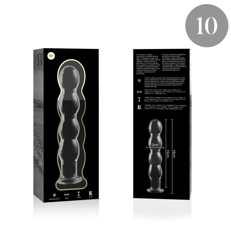 NEBULA SERIES BY IBIZA - MODELL 10 DILDO BOROSILIKATGLAS KLAR 16,5 CM -O- 3,5 CM