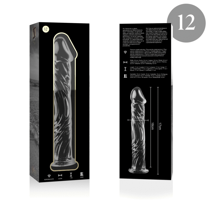 NEBULA SERIES BY IBIZA - MODELL 12 DILDO BOROSILIKATGLAS KLAR 17 CM -O- 3,5 CM