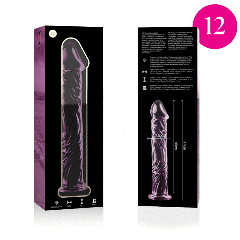 NEBULA SERIES BY IBIZA - MODELL 12 DILDO BOROSILIKATGLAS ROSA 17 CM -O- 3,5 CM