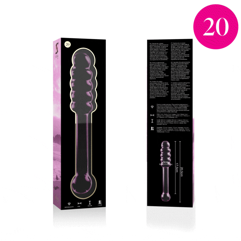 NEBULA SERIES BY IBIZA - MODELL 20 DILDO BOROSILIKATGLAS ROSA 20,5 CM -O- 3 CM