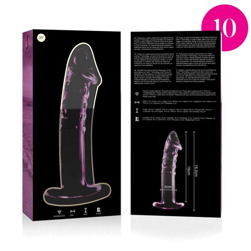 NEBULA SERIES BY IBIZA - MODELL 19 DILDO AUS BOROSILIKATGLAS ROSA 18,5 CM -O- 4 CM