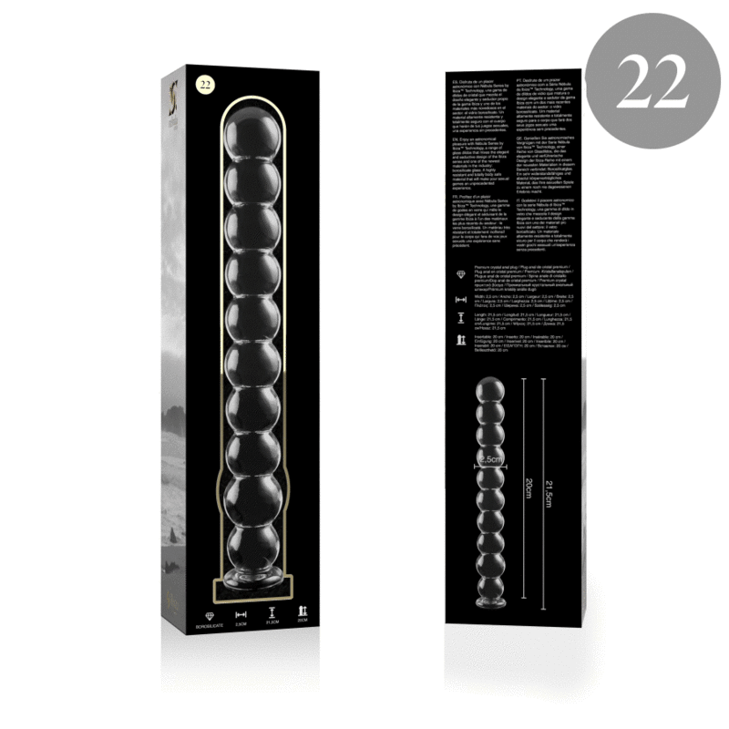 NEBULA SERIES BY IBIZA - MODELL 22 DILDO BOROSILIKATGLAS KLAR 21,5 CM -O- 2,5 CM