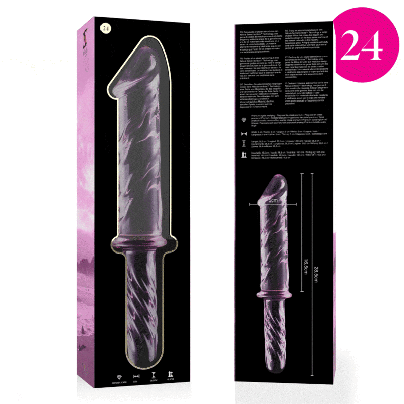 NEBULA SERIES BY IBIZA - MODELL 24 DILDO BOROSILIKATGLAS ROSA 28,5 CM -O- 5 CM