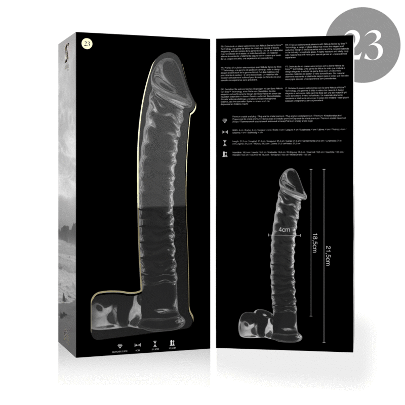 NEBULA SERIES BY IBIZA - MODELL 23 DILDO AUS BOROSILIKATGLAS KLAR 21,5 CM -O- 4 CM