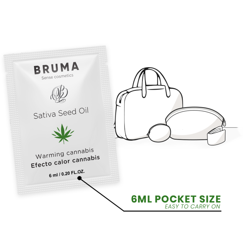BRUMA - SATIVA-SAMENÖL-GLEITGEL MIT WÄRMENDEN CANNABISGESCHMACK 6 ml