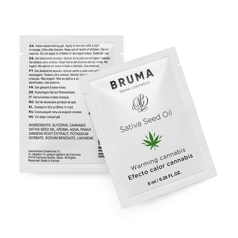 BRUMA - SATIVA-SAMENÖL-GLEITGEL MIT WÄRMENDEN CANNABISGESCHMACK 6 ml