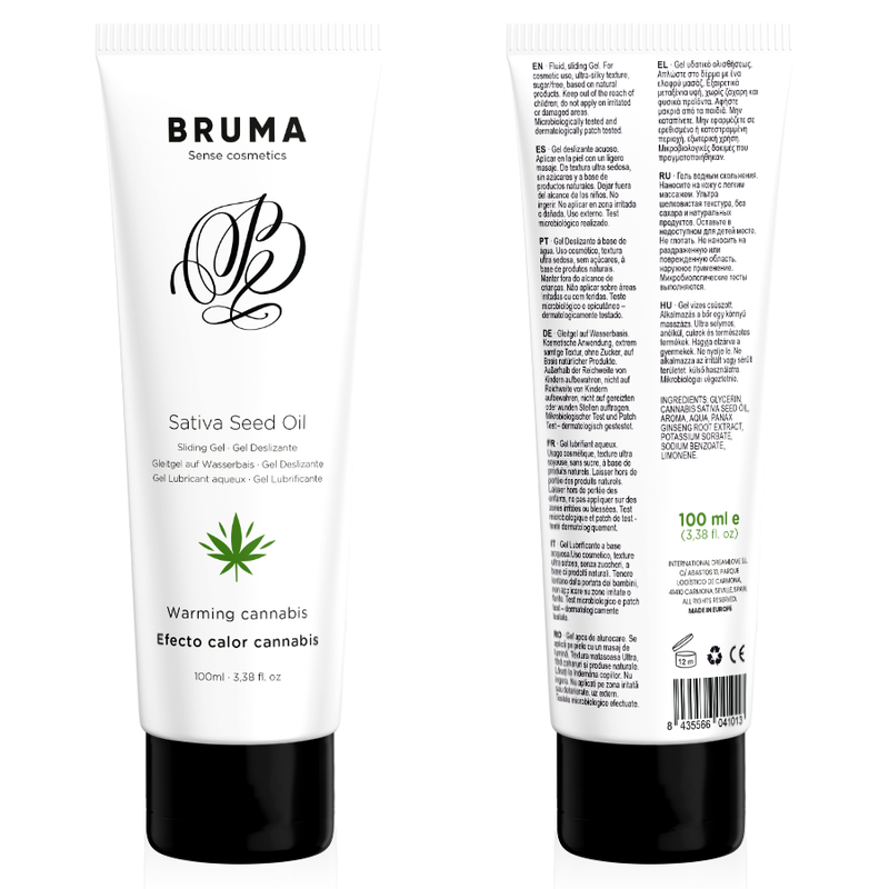 BRUMA - SATIVA-SAMENÖL-GLEITGEL MIT WÄRMENDEN CANNABISGESCHMACK 100 ml
