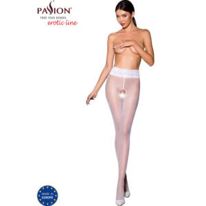 PASSION - TIOPEN 008 Weiße Strumpfhose 3/4 30 DEN