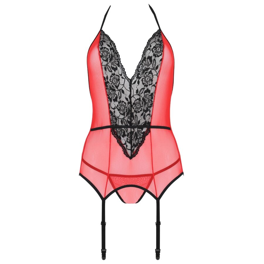 PASSION - PEONIA KORSAGE EROTISCHE LINIE ROT S/M