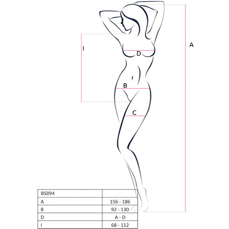 PASSION - BS094 Roter Bodystocking, eine Größe