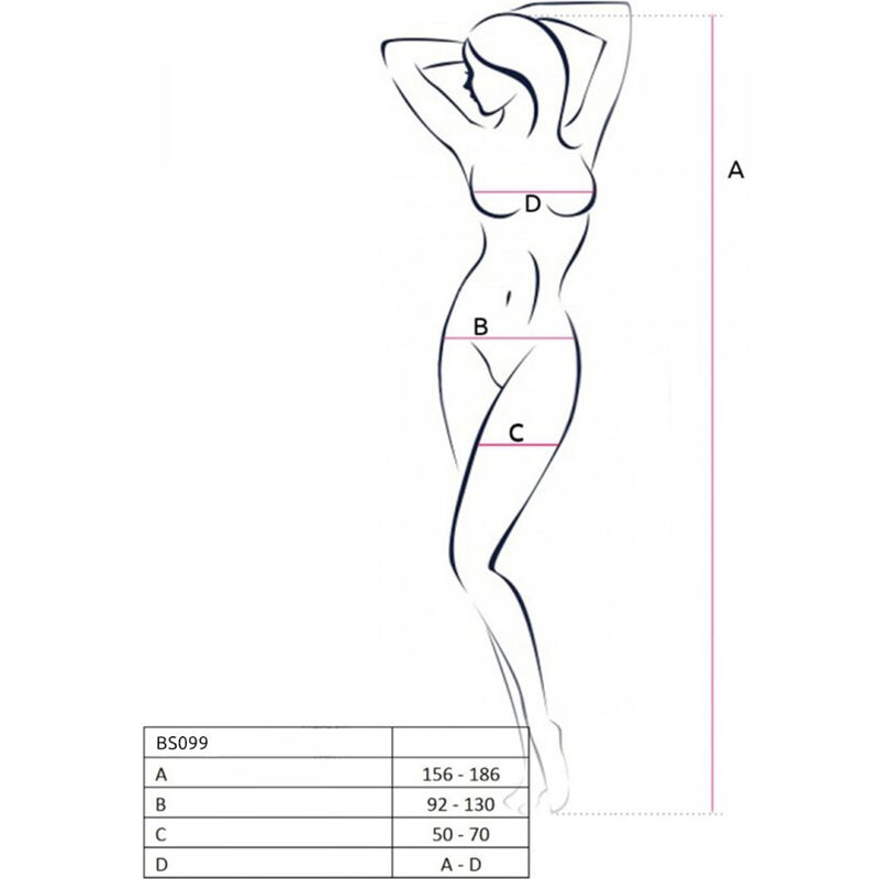 PASSION - BS099 Weißer Bodystocking, eine Größe