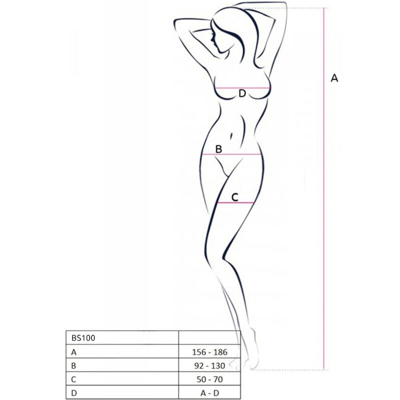 PASSION - BS100 Bodystocking Schwarz Einheitsgröße