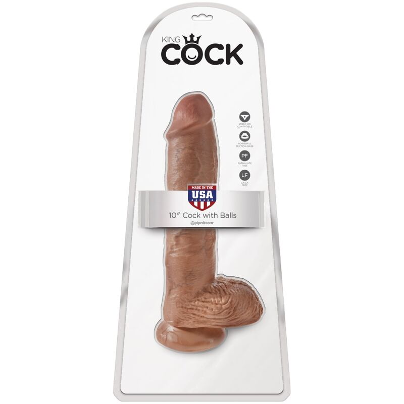 KING COCK - REALISTISCHER PENIS MIT KUGELN 19,8 CM KARAMELL