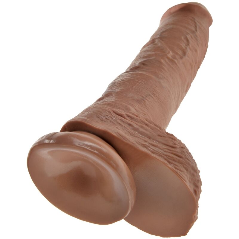KING COCK - REALISTISCHER PENIS MIT KUGELN 19,8 CM KARAMELL