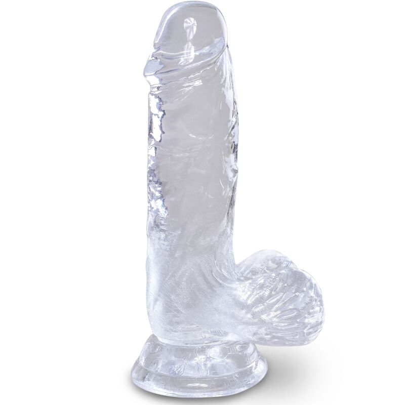KING COCK - CLEAR REALISTISCHER PENIS MIT EIEREN 10,1 CM TRANSPARENT