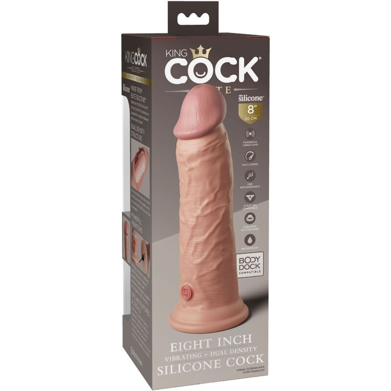 KING COCK - ELITE realistischer Dildo mit Vibration und Silikon 20,3 cm