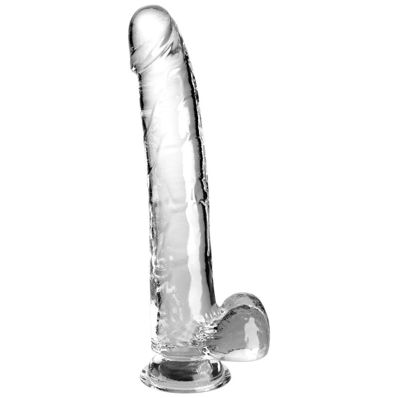 KING COCK - Clear Dildo mit Hoden 24,8 cm Transparent