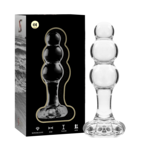 NEBULA SERIES BY IBIZA - Modell 1 Stecker aus Borosilikatglas, transparent, 10,5 cm -O- 3 cm