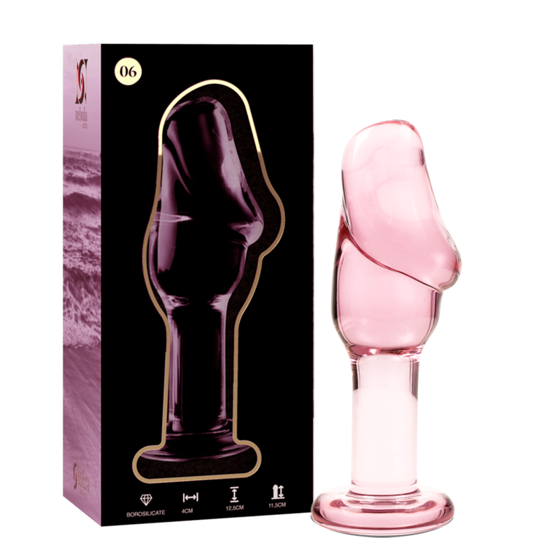 NEBULA SERIES BY IBIZA - MODELL 6 ANALPLUG BOROSILIKATGLAS ROSA 12,5 CM -O- 4 CM