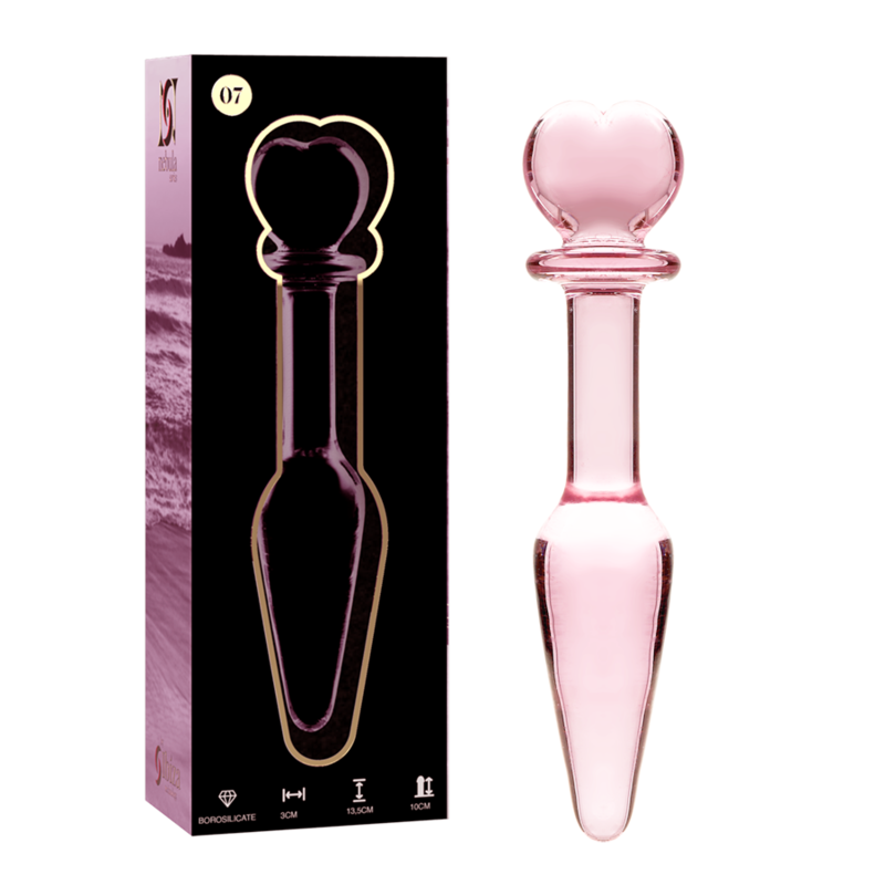 NEBULA SERIES BY IBIZA - MODELL 7 ANALPLUG BOROSILIKATGLAS ROSA 13,5 CM -O- 3 CM