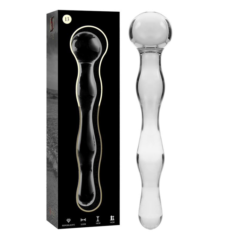 NEBULA SERIES BY IBIZA - MODELL 13 DILDO BOROSILIKATGLAS KLAR 18 CM -O- 3,5 CM