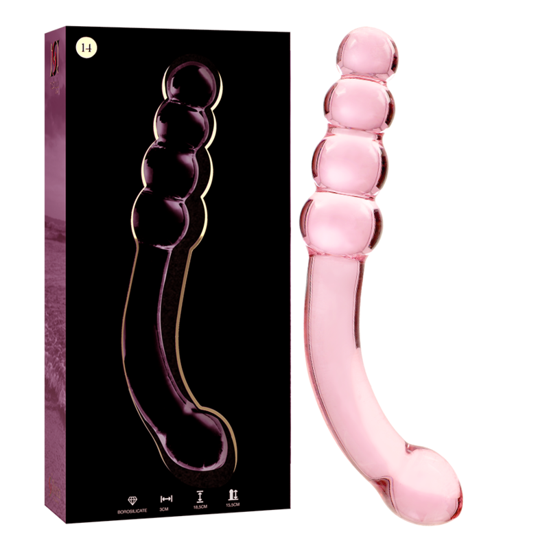 NEBULA SERIES BY IBIZA - MODELL 14 DILDO BOROSILIKATGLAS ROSA 18,5 CM -O- 3 CM