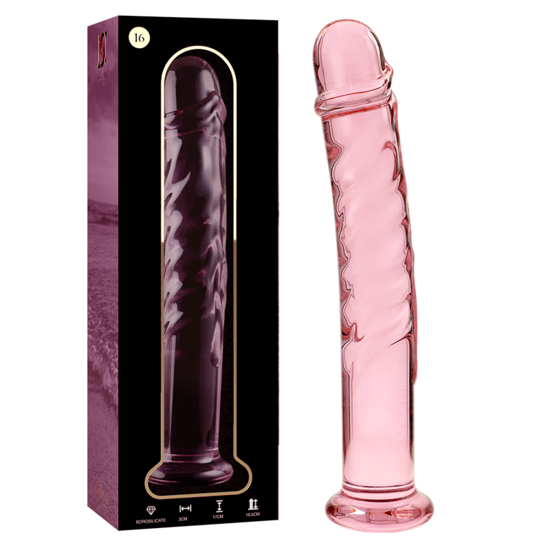 NEBULA SERIES BY IBIZA - MODELL 16 DILDO AUS BOROSILIKATGLAS ROSA 18,5 CM -O- 3 CM