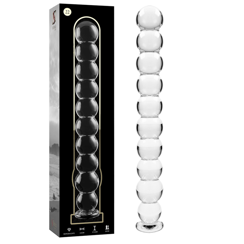 NEBULA SERIES BY IBIZA - MODELL 22 DILDO BOROSILIKATGLAS KLAR 21,5 CM -O- 2,5 CM