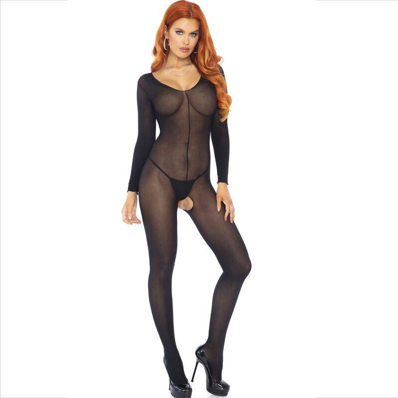 Bodystocking Langarm Schwarz