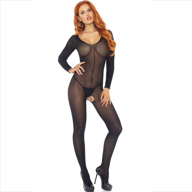 Bodystocking Langarm Schwarz