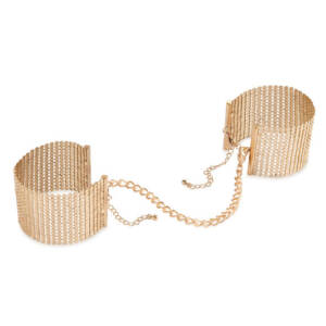 BIJOUX - DÉSIR MÉTALLIQUE Goldene Handschellen aus Metallgewebe