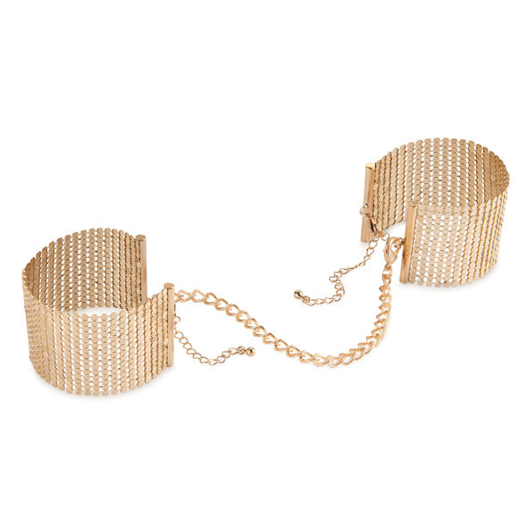 BIJOUX - DÉSIR MÉTALLIQUE Goldene Handschellen aus Metallgewebe