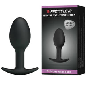 PRETTY LOVE - Silikon-Analplug 6,5 cm Schwarz