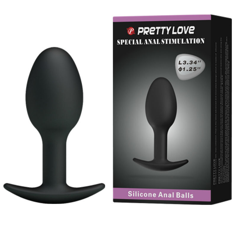 PRETTY LOVE - Silikon-Analplug 6,5 cm Schwarz
