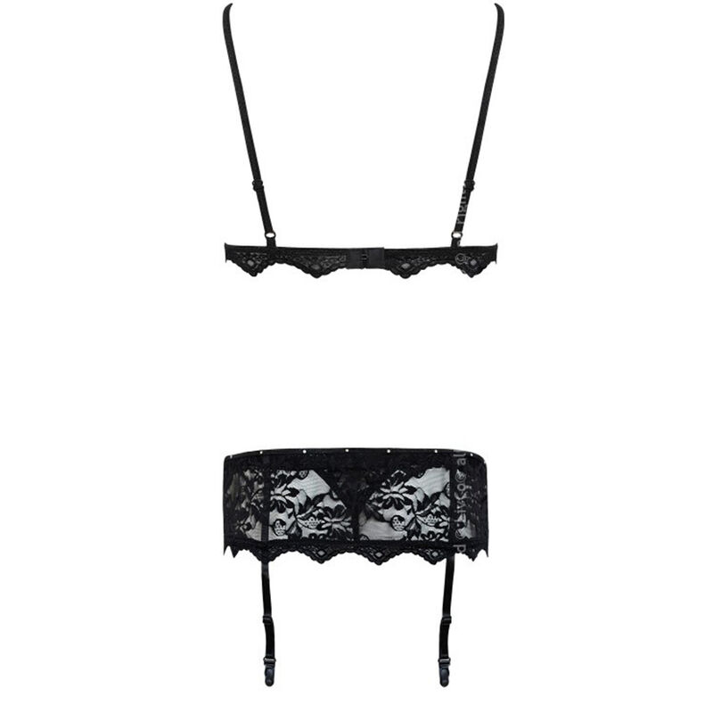 BELITA LC 90231 BH + Höschen + Strumpfgürtel Schwarz L/XL