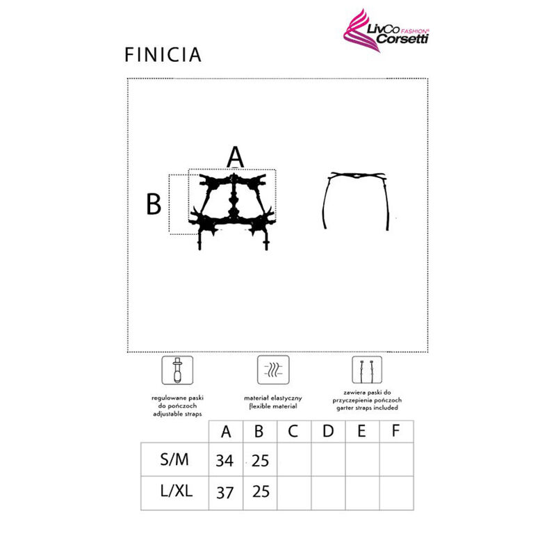 FINICIA LC90725 Gartergürtel Schwarz L/XL