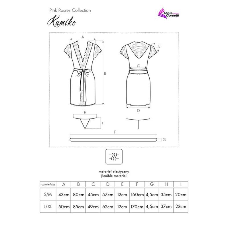 KUMIKO LC 90428 Morgenmantel + Panty Schwarz S/M