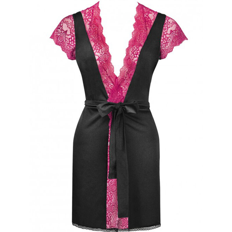 KUMIKO LC 90428 Morgenmantel + Panty Schwarz S/M