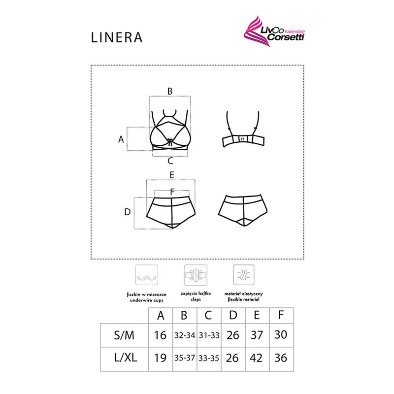 LINERA FÜR DIE SENSES KOLLEKTION BH + PANTY Schwarz L/XL