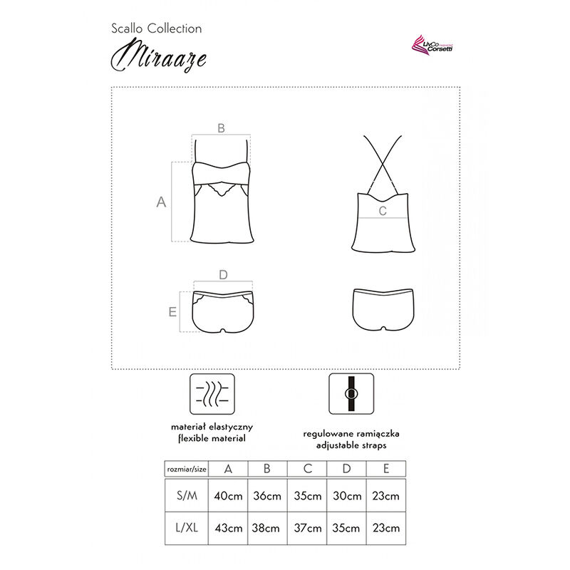 MIRAAZE LC 90567 Hemd + Shorts Schwarz L/XL
