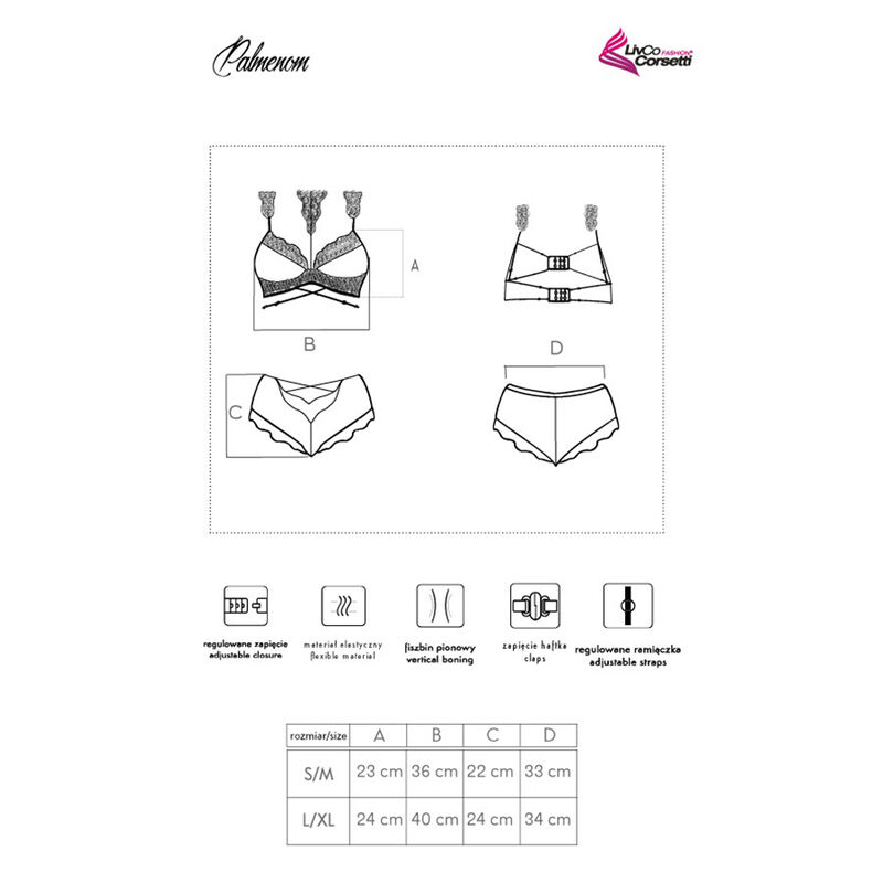 PALMENOM LC 90614 BH + Höschen Schwarz L/XL